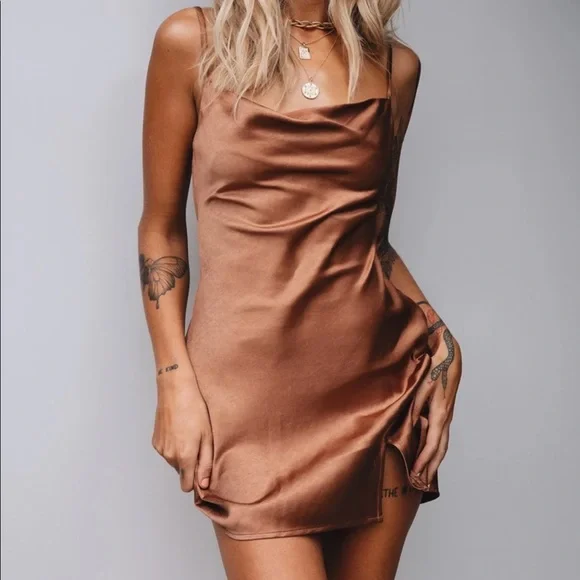 alfie mini dress brown Ice Blue Alfie Mini Dress